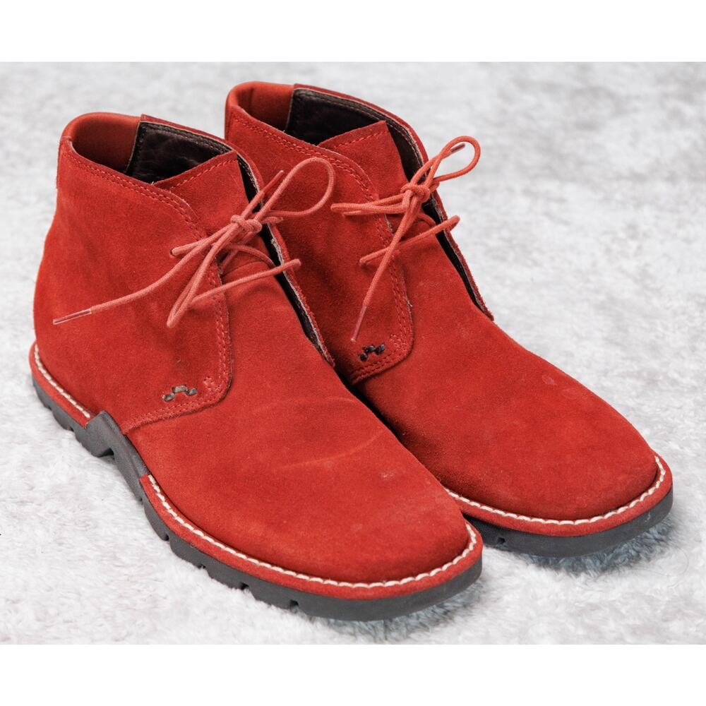 Cole Haan Country Voyager Red Suede Chukka Waterproof Boots Womens Size 8
